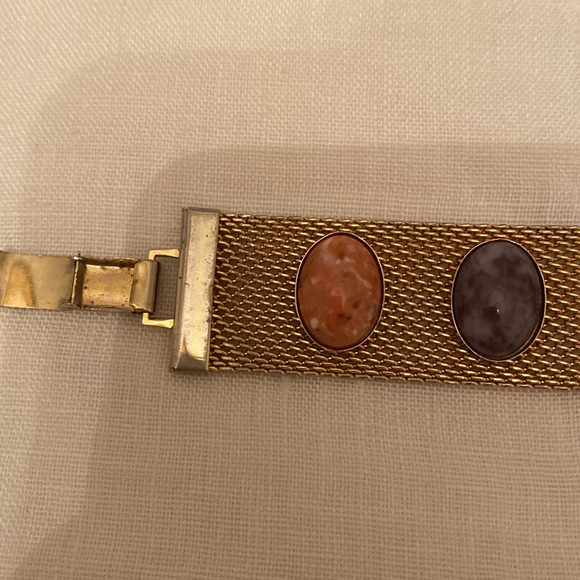 Vintage midcentury stone mesh bracelet-Sarah Coventry - Picture 2 of 7